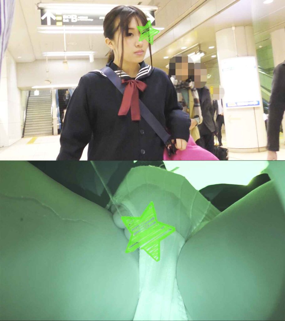 [Pcolle-483905c01323d430b4]【電車痴かん】顔出し制服JK★部活帰りセーラー女子★失禁が太腿を伝いパンツもぐしょ濡れに出ているAV女優名は？