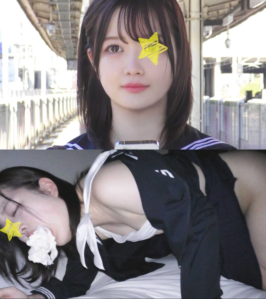 [Pcolle-20944464538b6c2de8e]《号泣ヨダレ逝き》【電車チカン】日向坂系の正統派黒髪美○女が涙も涎も鼻水も潮も垂れ流してはしたなさ過ぎる24連続絶頂に出ているAV女優名は？